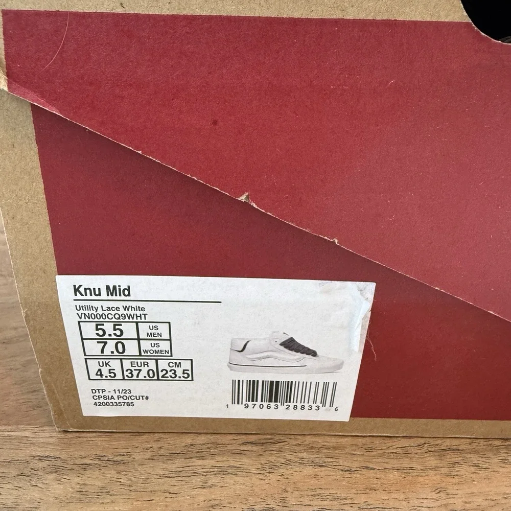 New NIB Womens Vans Knu Mid Utility Lace White Skate Sneakers Shoes Size 7 M - Picture 8 of 8